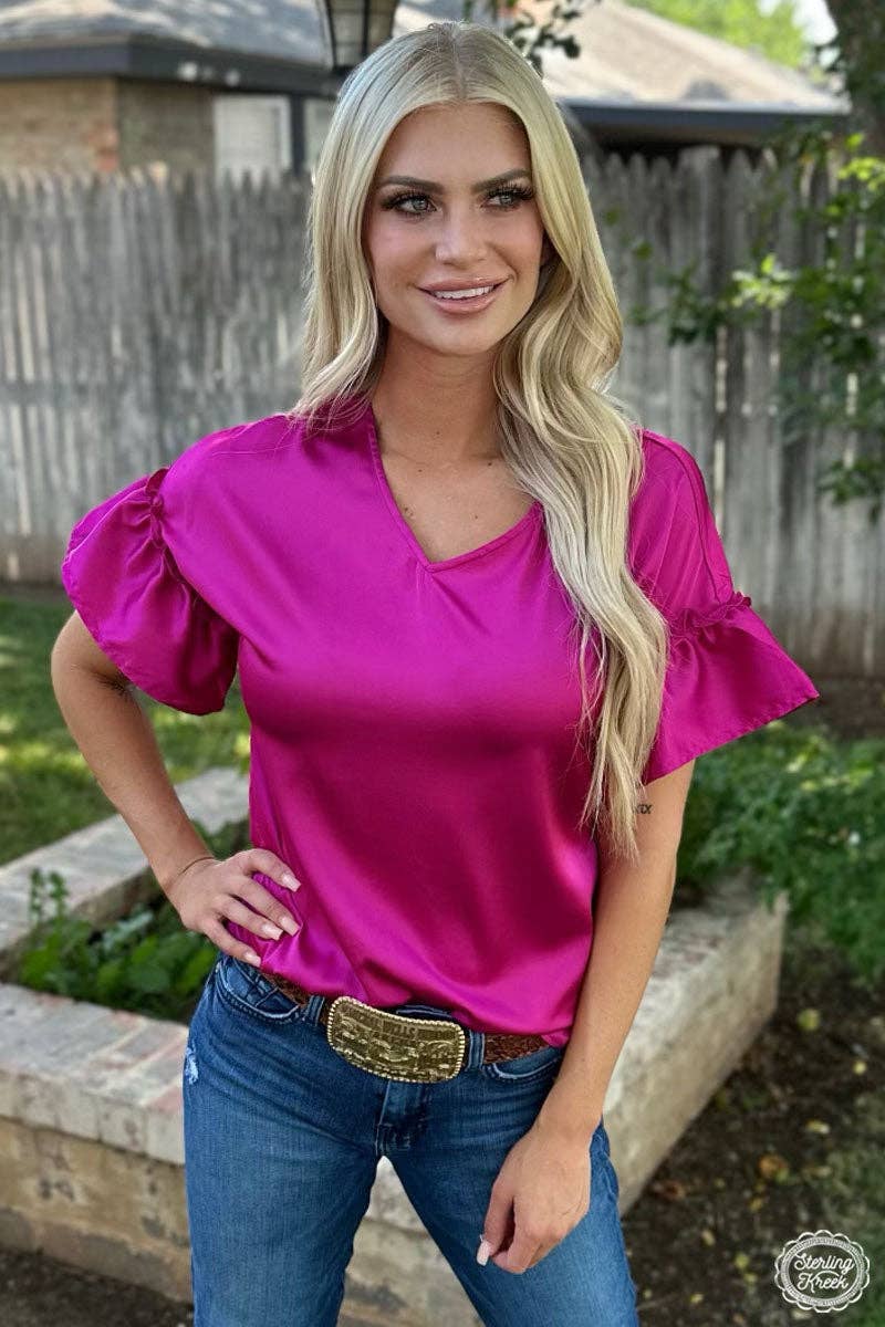DOWNTOWN DARLING TOP BERRY: 2X
