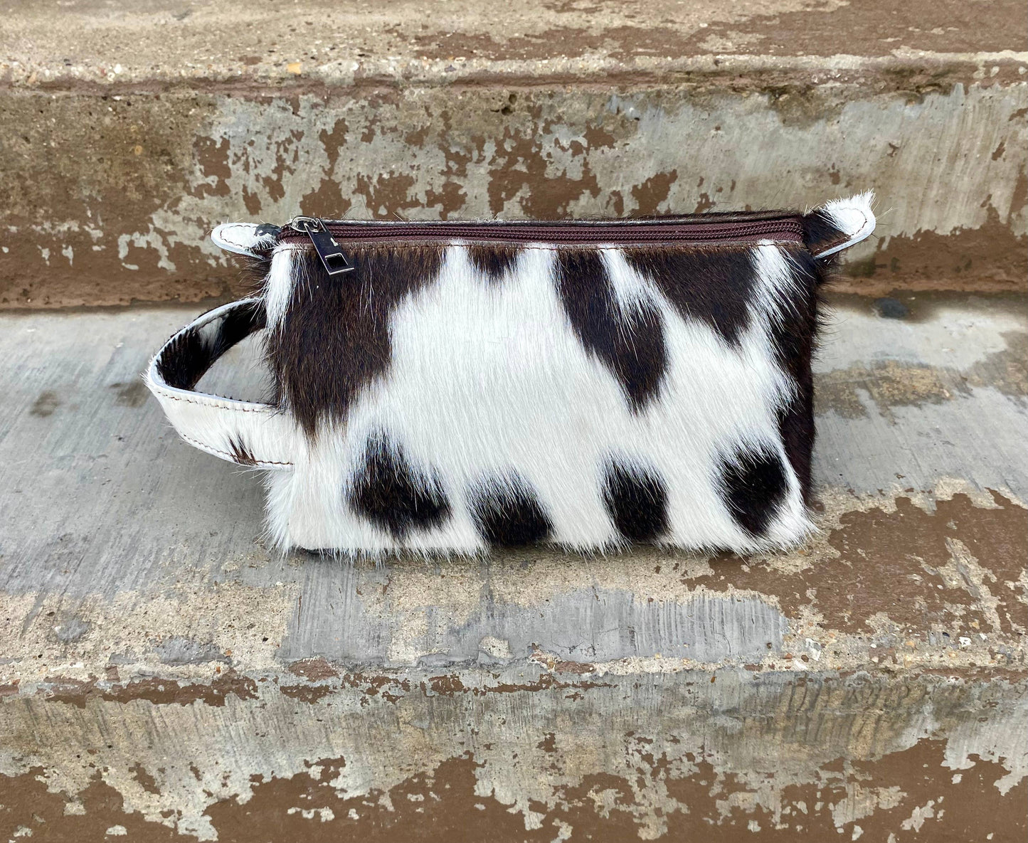 Cowhide Makeup Bag : Pink