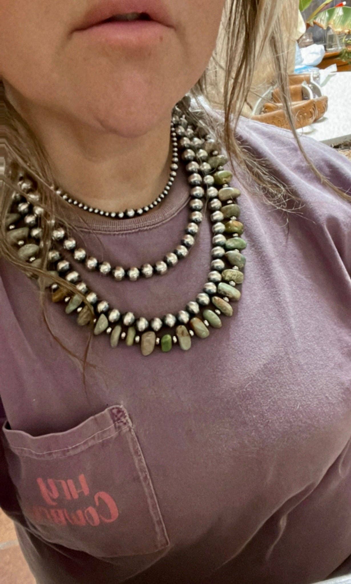 18 to 20 inch 10 mm Navajos pearl necklace - Western jewelry: 20 inch