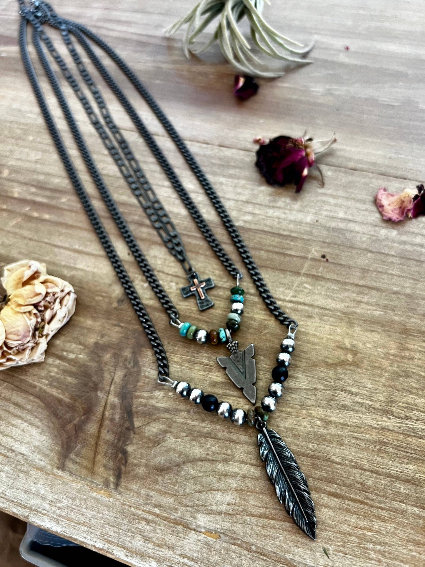 Men Black Chain With Cross