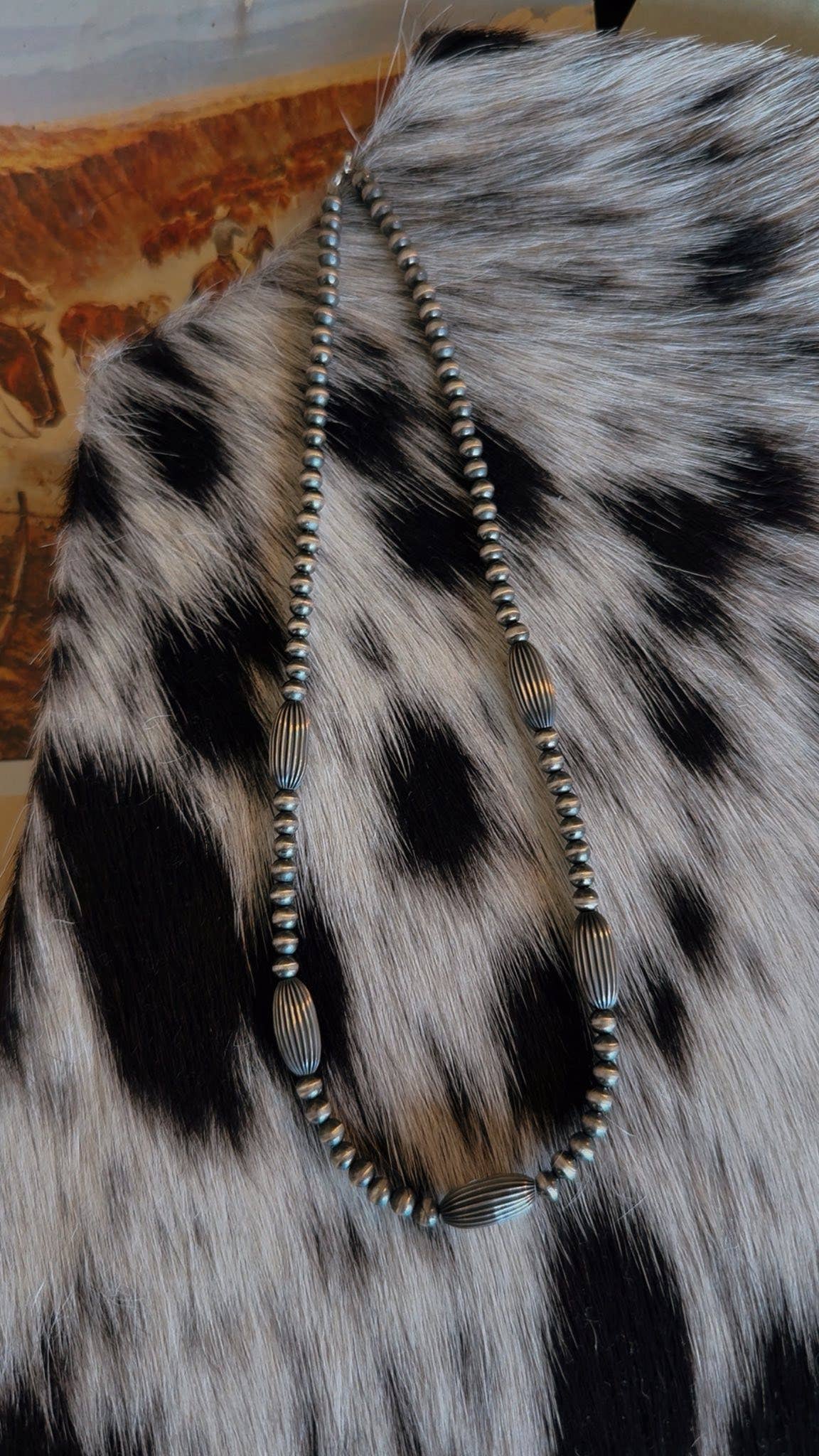 #036 Fluted Oval Pearls Mixed 4mm Sterling Round Pearls: 18"