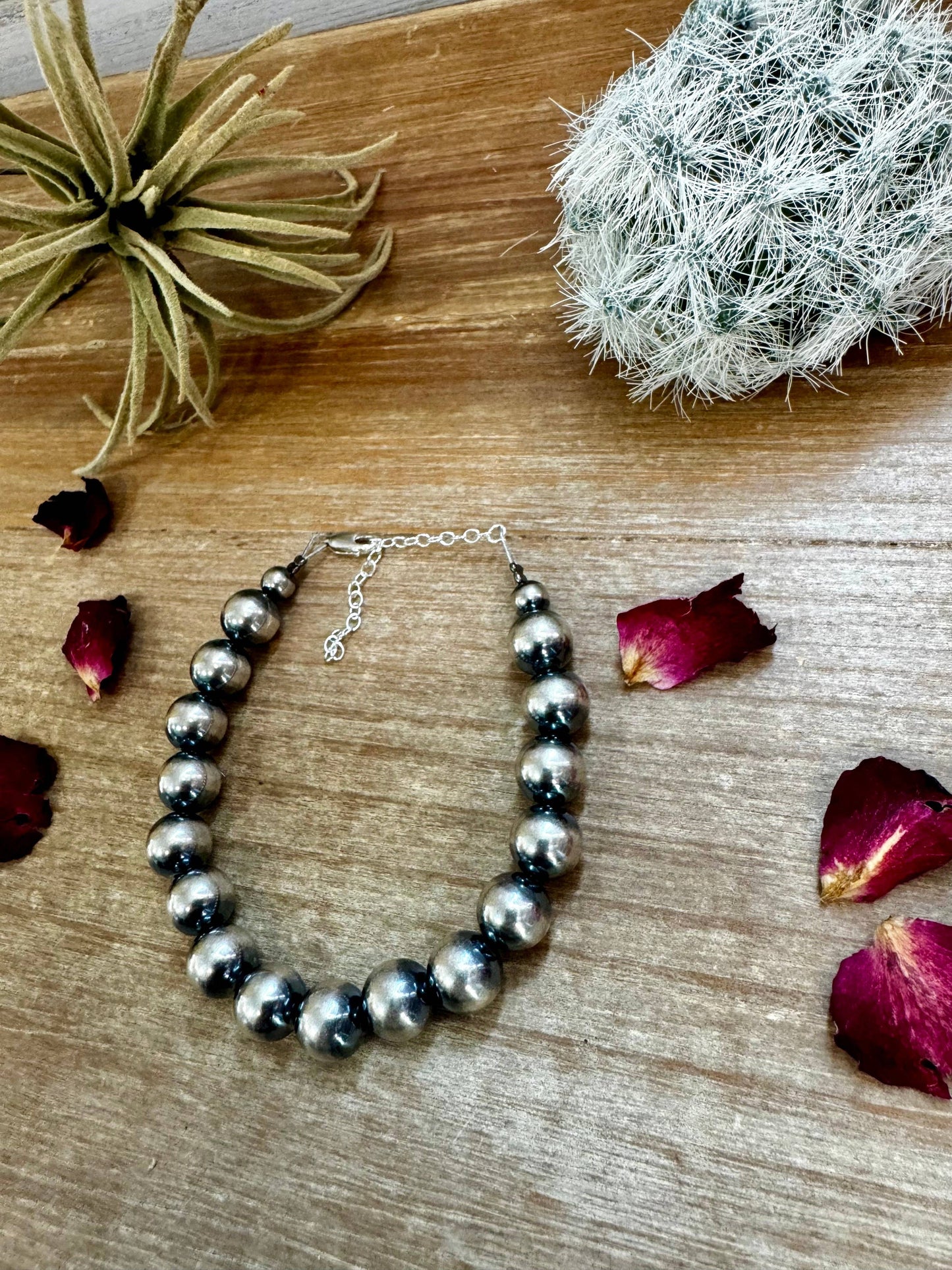 10 mm Sterling Silver Pearls bracelet - Western Jewelry