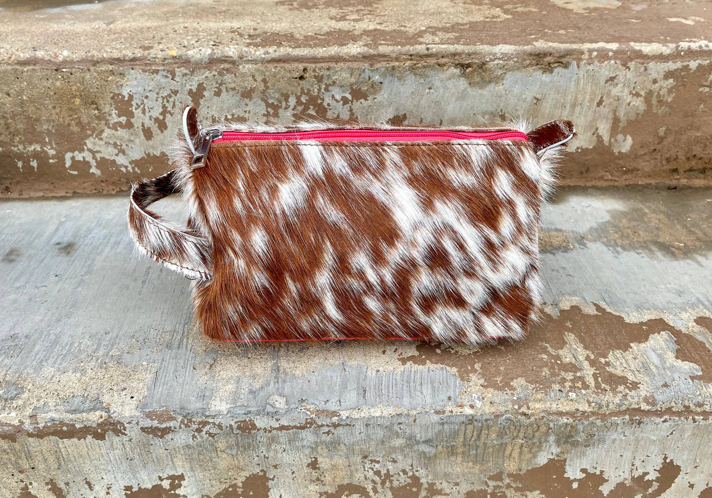 Cowhide Makeup Bag : Turquoise