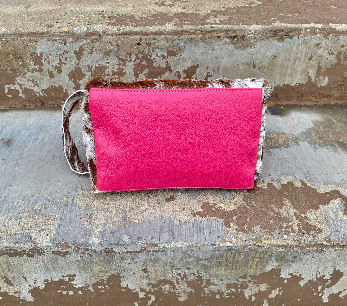 Cowhide Makeup Bag : Pink