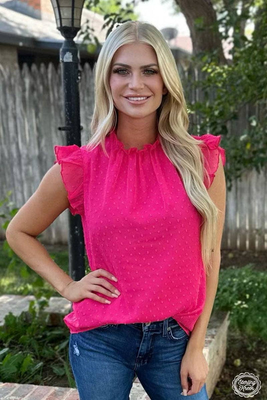 Babydoll Swiss Dot Top Pink: 3X