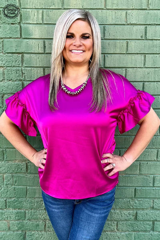 DOWNTOWN DARLING TOP BERRY: 3X